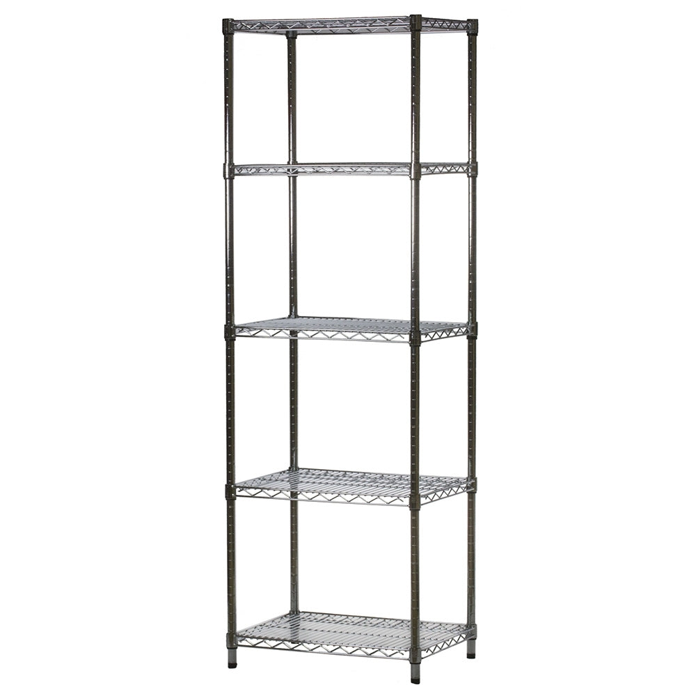 18"d x 24"w Chrome Wire Shelving w/ 5 Shelves