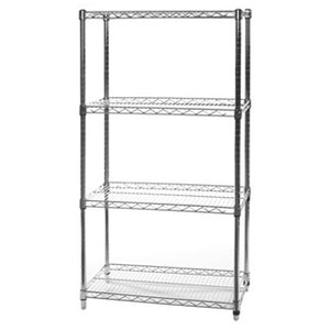 18"d x 30"w Chrome Wire Shelving w/ 4 Shelves