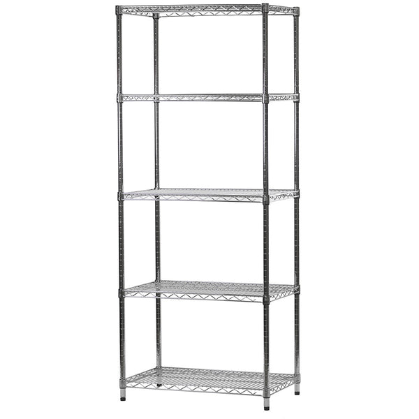 18"d x 30"w Chrome Wire Shelving w/ 5 Shelves