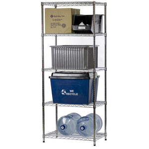 18"d x 30"w Chrome Wire Shelving w/ 5 Shelves