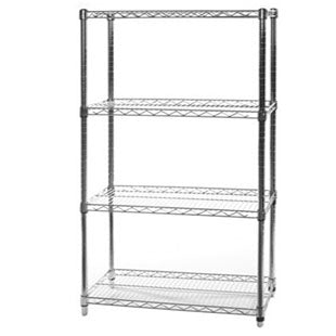 18"d x 36"w Chrome Wire Shelving w/ 4 Shelves