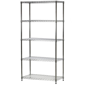 18"d x 36"w Chrome Wire Shelving w/ 5 Shelves