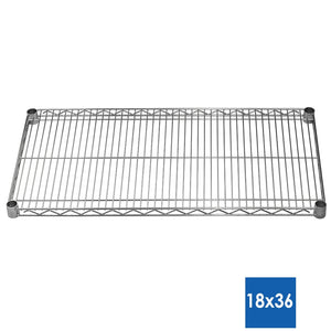 18"d x 36"w Chrome Wire Shelving w/ 5 Shelves