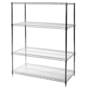 18"d x 42"w Chrome Wire Shelving w/ 4 Shelves