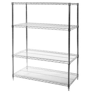 18"d x 42"w Chrome Wire Shelving w/ 4 Shelves