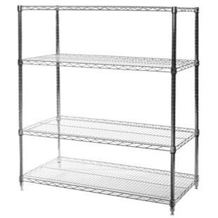 18"d x 48"w Chrome Wire Shelving w/ 4 Shelves