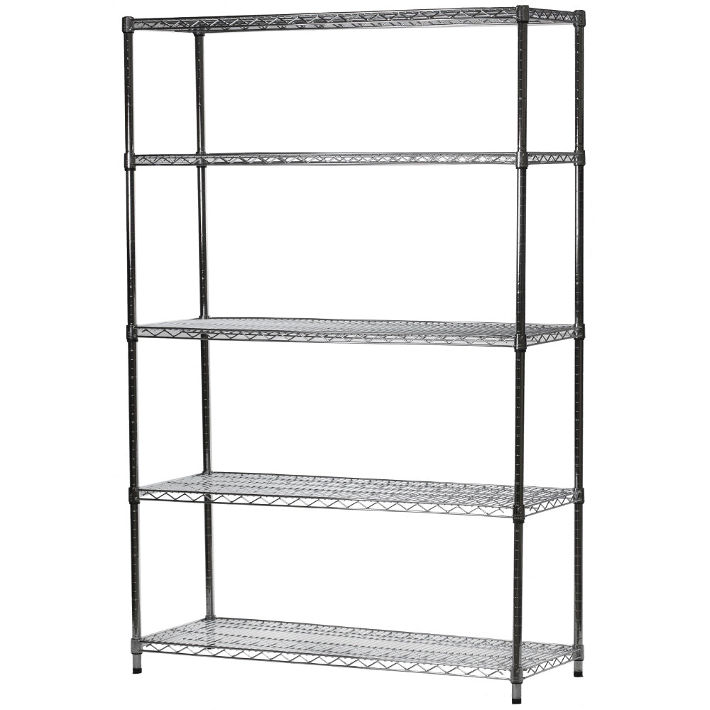 18"d x 48"w Chrome Wire Shelving w/ 5 Shelves