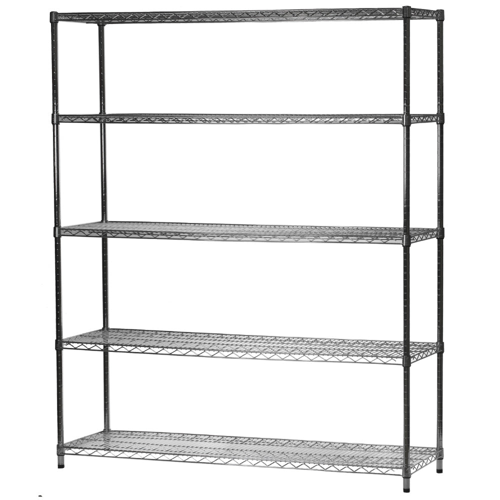 18"d x 60"w Chrome Wire Shelving w/ 5 Shelves