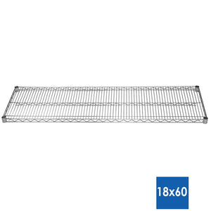 18"d x 60"w Chrome Wire Shelving w/ 5 Shelves