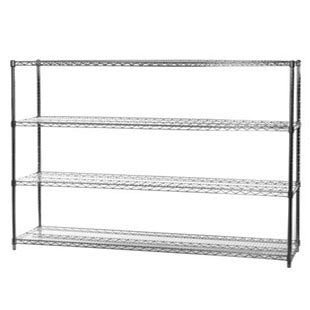 18"d x 72"w Chrome Wire Shelving w/ 4 Shelves