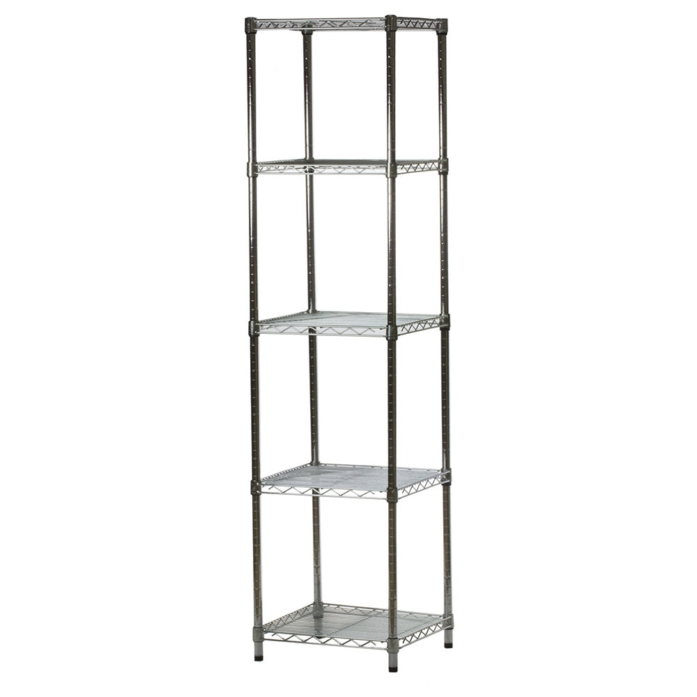 Chrome Wire Shelving with 5 Shelves - 21"d x 21"w x 54"h (SC212154-5)