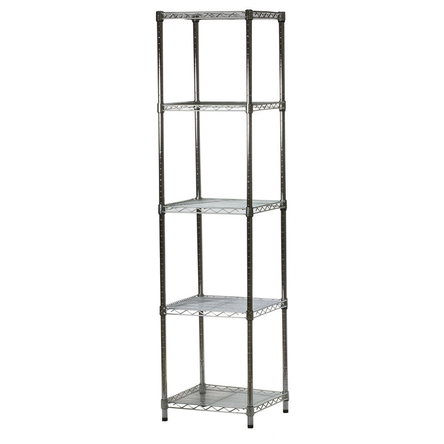 21"d x 21"w Chrome Wire Shelving w/ 5 Shelves