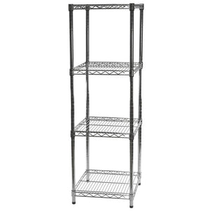 Chrome Wire Shelving with 4 Shelves - 21"d x 21"w x 96"h (SC212196-4)