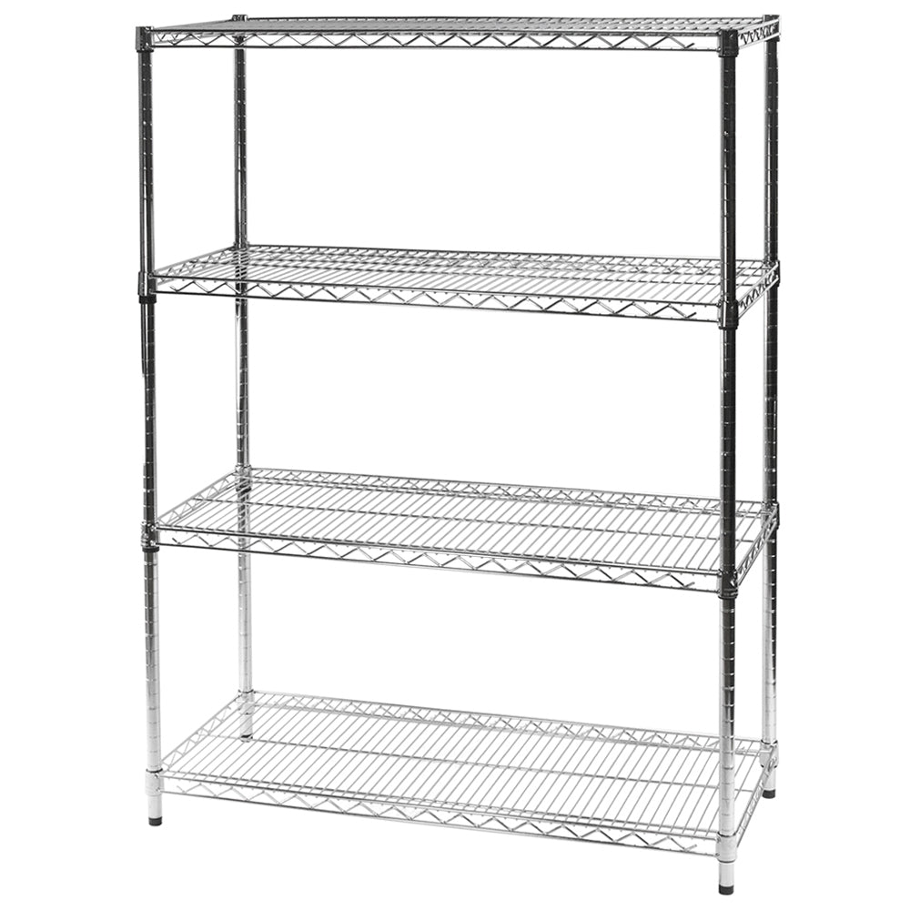 Chrome Wire Shelving with 4 Shelves - 21"d x 42"w x 64"h (SC214264-4)