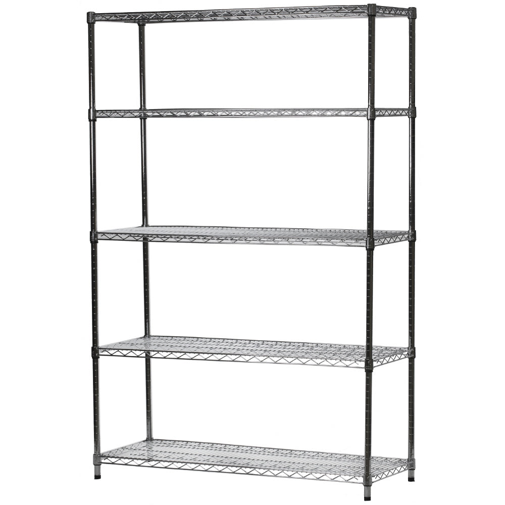 Chrome Wire Shelving with 5 Shelves - 21"d x 48"w x 84"h (SC214884-5)