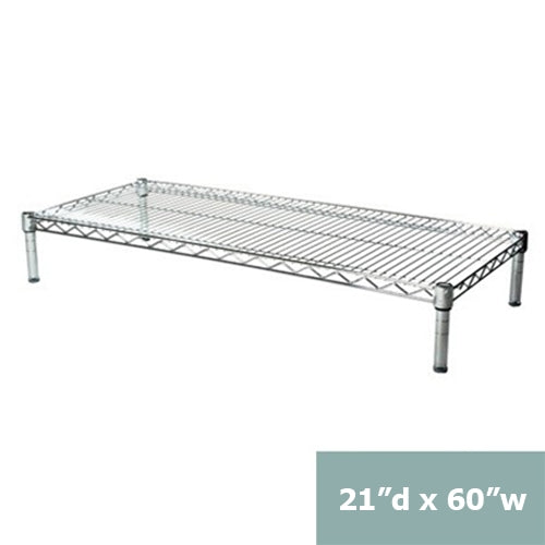 Chrome Wire Shelving with 1 Shelf - 21"d x 60"w x 6"h (SC216006-1)