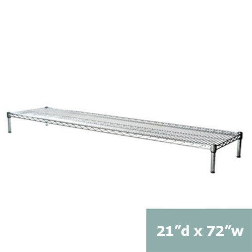 Chrome Wire Shelving with 1 Shelf - 21"d x 72"w x 6"h (SC217206-1)