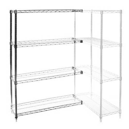 Chrome Wire Shelving with 4 Shelves - 21"d x 72"w x 64"h (SC217264-4)