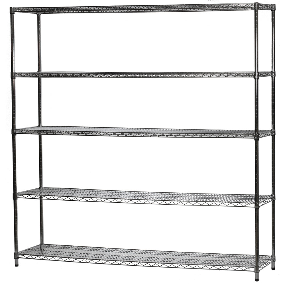 Chrome Wire Shelving with 5 Shelves - 21"d x 72"w x 64"h (SC217264-5)