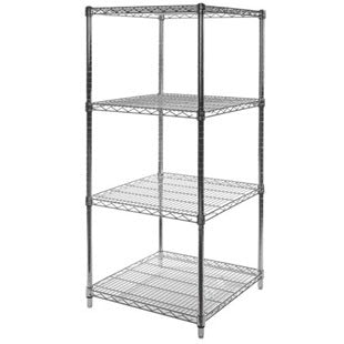 24"d x 24"w Chrome Wire Shelving w/ 4 Shelves