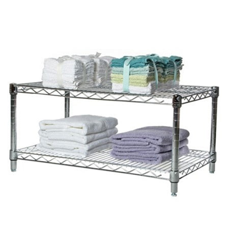 24"d x 14"h Chrome Wire Shelving w/ 2 Shelves