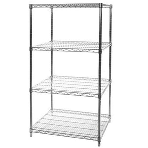 24"d x 30"w Chrome Wire Shelving w/ 4 Shelves