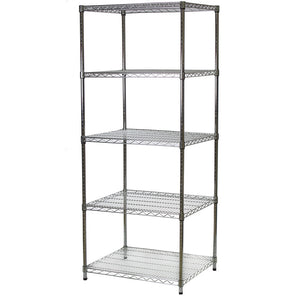 24"d x 30"w Chrome Wire Shelving w/ 5 Shelves