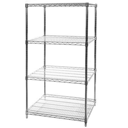 24"d x 30"w Chrome Wire Shelving w/ 4 Shelves