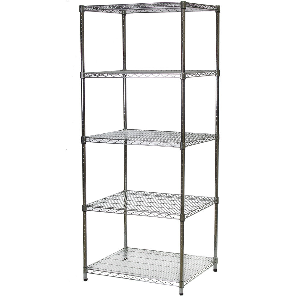 24"d x 30"w Chrome Wire Shelving w/ 5 Shelves