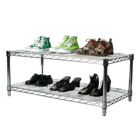 24"d x 14"h Chrome Wire Shelving w/ 2 Shelves