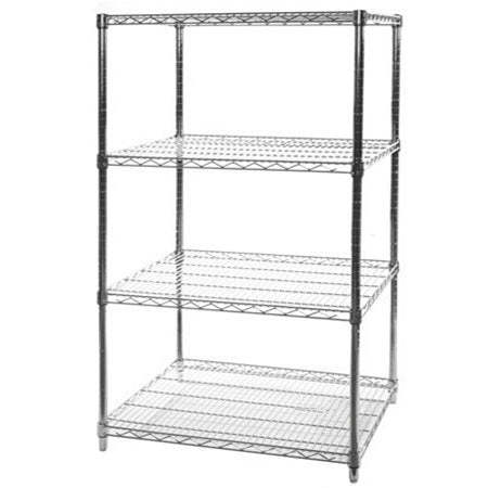 24"d x 36"w Chrome Wire Shelving w/ 4 Shelves