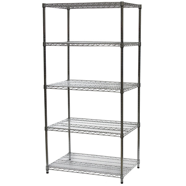 24"d x 36"w Chrome Wire Shelving w/ 5 Shelves