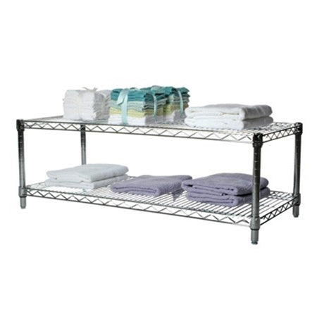 24"d x 14"h Chrome Wire Shelving w/ 2 Shelves