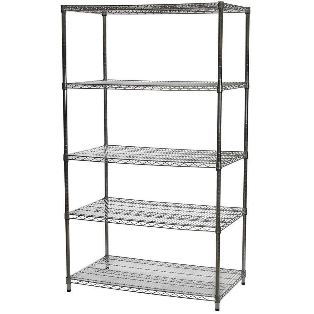 24"d x 42"w Chrome Wire Shelving w/ 5 Shelves