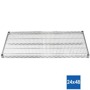 24"d x 48"w Chrome Wire Shelving w/ 5 Shelves