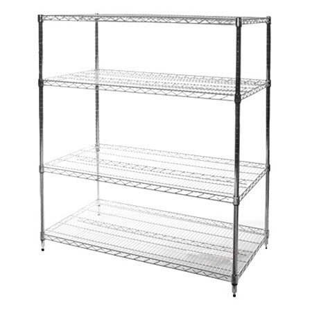 24"d x 48"w Chrome Wire Shelving w/ 4 Shelves