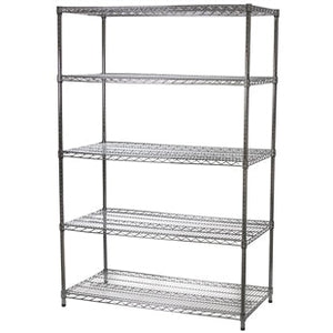 24"d x 54"w Chrome Wire Shelving w/ 5 Shelves