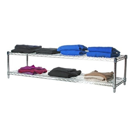 24"d x 14"h Chrome Wire Shelving w/ 2 Shelves