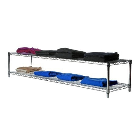 24"d x 14"h Chrome Wire Shelving w/ 2 Shelves