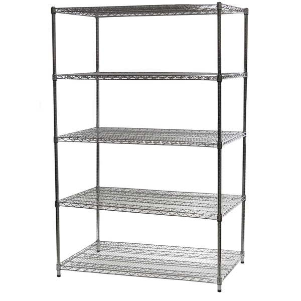 30"d x 36"w Chrome Wire Shelving w/ 5 Shelves