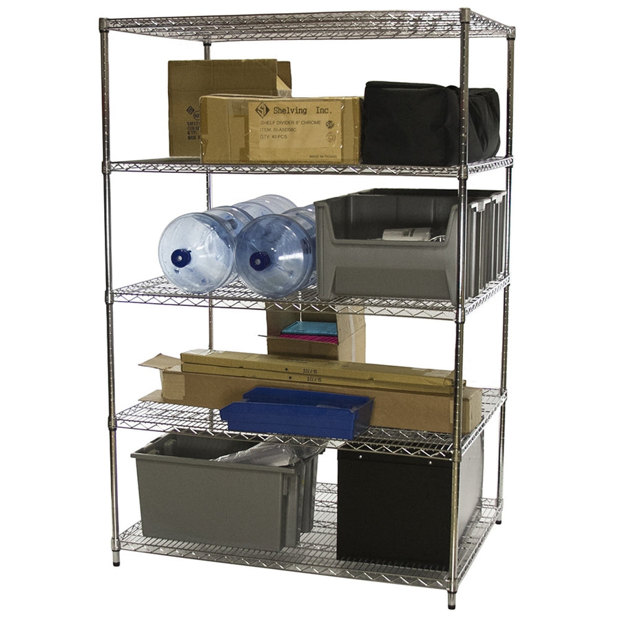 30"d x 36"w Chrome Wire Shelving w/ 5 Shelves