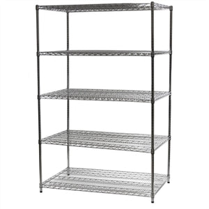 30"d x 36"w Chrome Wire Shelving w/ 5 Shelves