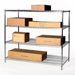 30"d x 36"w Chrome Wire Shelving w/ 4 Shelves