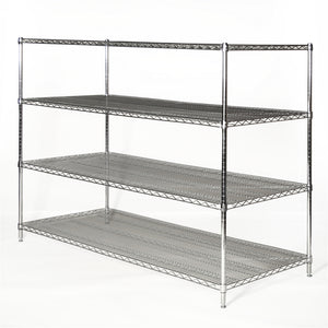 30"d x 72"w Chrome Wire Shelving w/ 4 Shelves