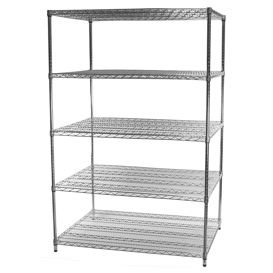 36"d x 48"w Chrome Wire Shelving w/ 5 Shelves