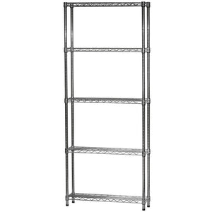 8"d x 30"w Chrome Wire Shelving w/ 5 Shelves