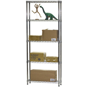 8"d x 30"w Chrome Wire Shelving w/ 5 Shelves