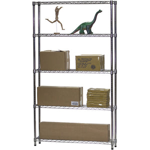 8"d x 42"w Chrome Wire Shelving w/ 5 Shelves