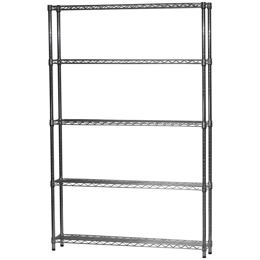 8"d x 48"w Chrome Wire Shelving w/ 5 Shelves