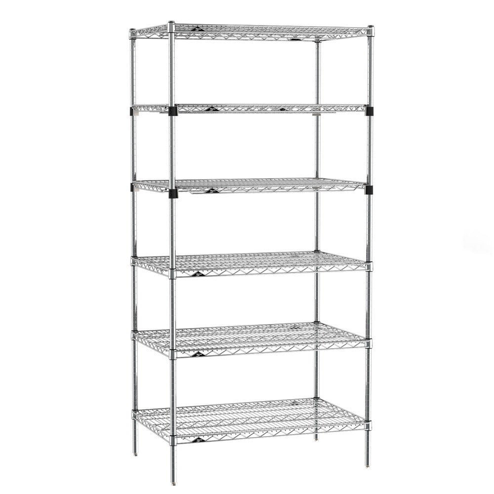 18"d x 74"h 6-Shelf Metro Super Erecta EZ-ADD Wire Shelving - Chrome